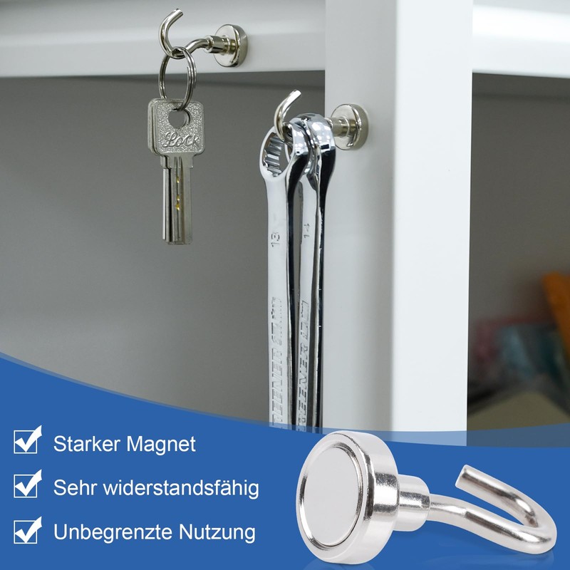 FPMYB Pack of 20 Magnetic Hooks, Extra Strong Magnetic Hooks,