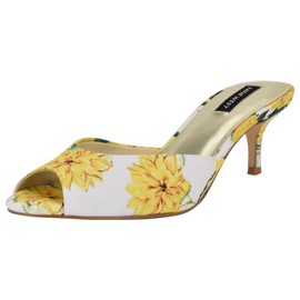 Nine West Women's Luvlie Heeled Sandal, Yellow Rose Floral Multi 701, 9