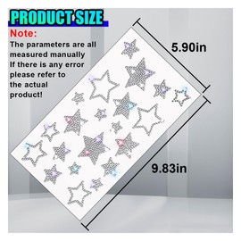 UHANBUT 4PCS Bling Rhinestone Pentagram Sticker Decals, Self Adhesive Sparkle Diamond Car Body Decoration Stickers, Crystal Auto Bumper Clings Accessories for Cars Window Scrapbook (Star)