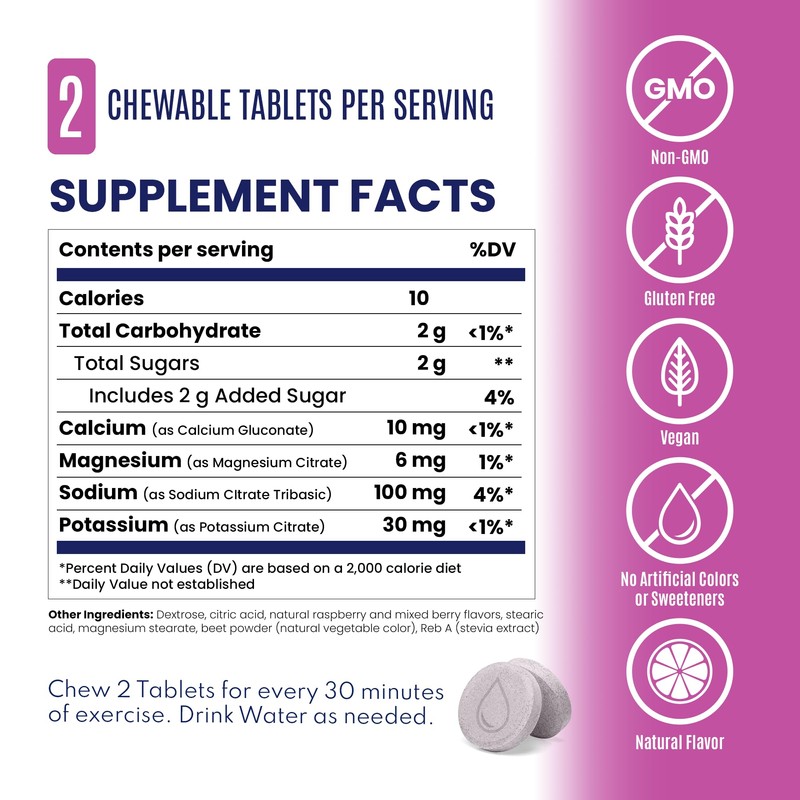 SaltStick Electrolyte FastChews - 120 Mixed Berry Chewable Tablets -