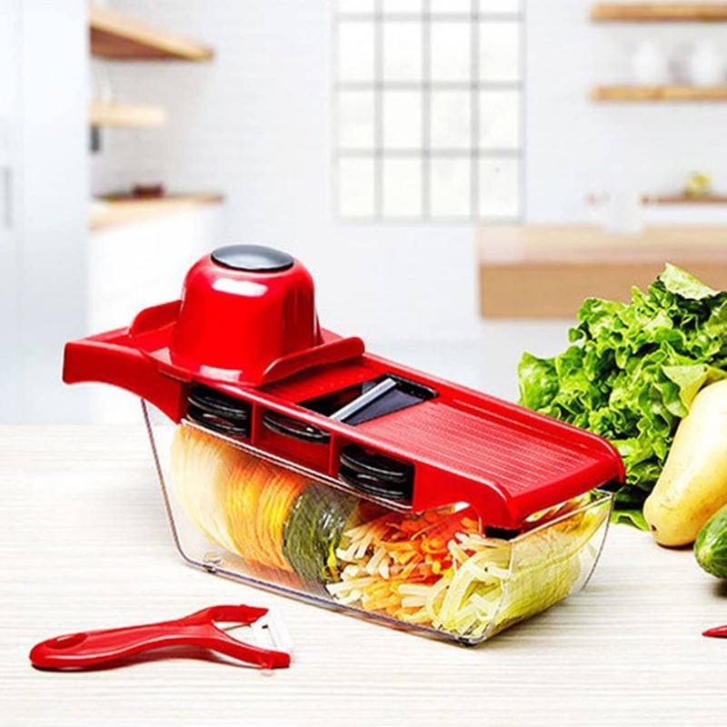 Glomora Six Function Vegetable Cutter, Vegetable Cutter with Container, Essential