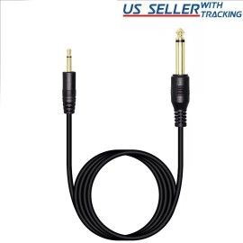5ft 6.35mm 1/4" to 3.5mm 1/8" Mono Male TS Stereo Audio Adapter Conversion Cable