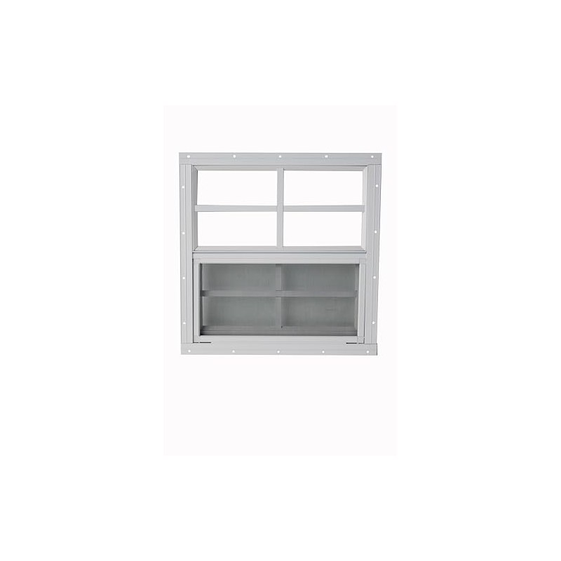 Shed Window 16x16 White - Vertical Slider with Tempered Glass