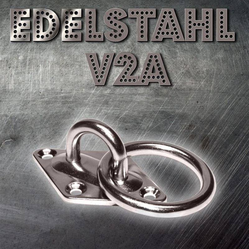 PRIOstahl Eye Plate Mast Plate Diamond with Ring Mounting Hooks