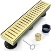 12 Inch Linear Shower Drain Bathroom Kitchen Golden Floor Drain