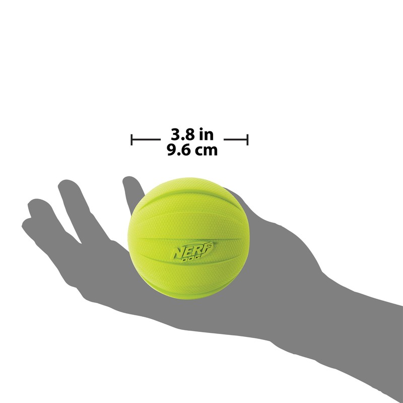 Nerf Dog Rubber Ball Dog Toy with Squeaker, Lightweight, Durable