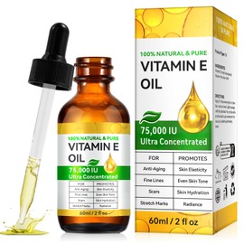 Vceeoy Vitamin E Oil, Ultra Concentrated Vitamin E Oil for Skin, Face, Hair, and Scars, 100% Natural & Pure-Non-GMO, 2 Fl Oz