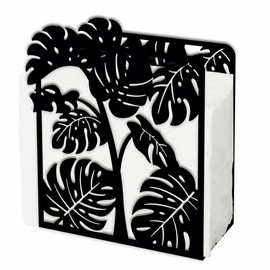 SUPERDANT Monstera Napkin Holder Green Leaves Napkin Holder for Tables Kitchen Vintage Iron Napkin Holder Rustic Napkin Stand for Farmhouses Restaurants Hotels