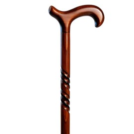 Wood Walking Canes - Triple Twist Derby - 36" Long - Premium Wood