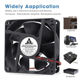 GDSTIME 24 V Fan 120 mm Computer Fan 120 mm Case Fan 120 x 38 mm PC Fan 12038 Brushless Fan 12 cm PC Case 3000 RPM for PSU Amplifier Projector Game Console TV Box