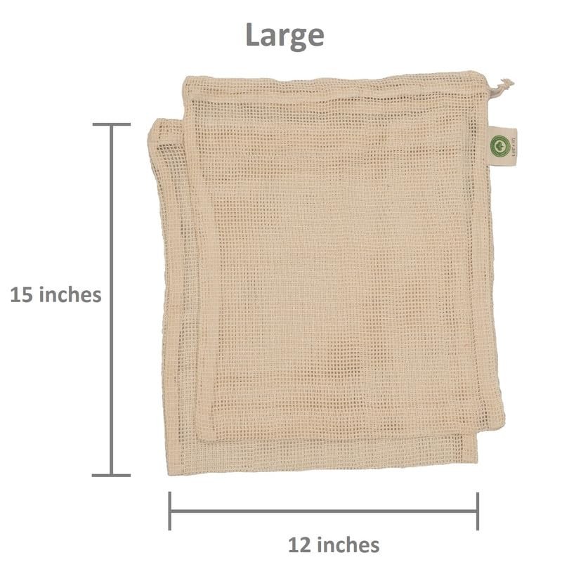 Reusable Garlic Storage Bags - Organic Cotton Garlic Mesh Bags