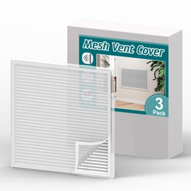 Daisypower Mesh Vent Covers,3 PCS Mesh AC Vent Deflectors for Improving Comfort & Quiet by Distributing Airflow from Grille,Cuttable AC Vent Cover for Home Ceiling,Wall Grille Vent 17 X 17in (White)