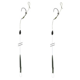 PRO FILSTAR Carp Fishing Blowback Combi Rig Fishing Hook N2, Fluorocarbon Leader 11 kg, Braided Line 15 kg - Аnti Tangle Sleeve - Curve Shank Hook - Pop Up Fishing Bait - Boilies Hair Rig, Carp