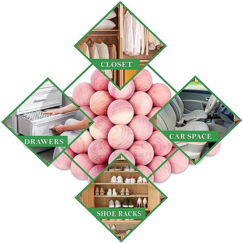 128 Pack, Natural Fresh Cedar Balls for Clothes Storage and