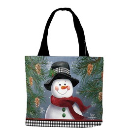 Briarwood Lane Smiling Snowman Winter Tote 15" x 14" x 7"