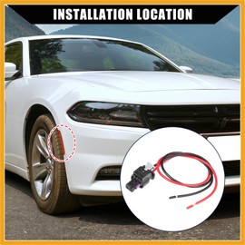 Partuto Car Side Marker Pigtail Connector Harness for Dodge Charger 2015-2022 / Inner/Durable Plastic / 2 Pcs Black Red Replacement