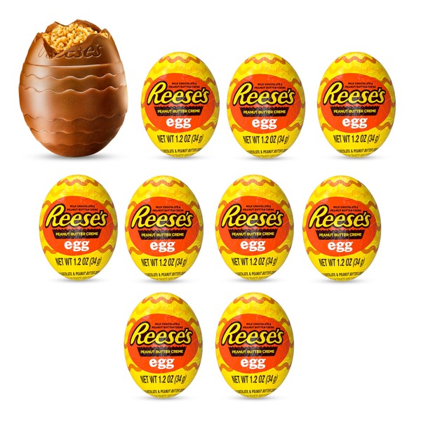 Candylish Reeces Easter Peanut Butter Creme Eggs, 1.2 oz, 10
