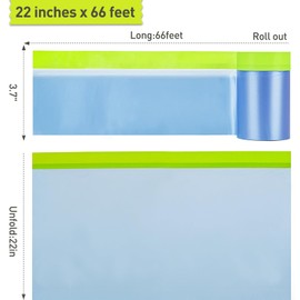 Tangibay Pre-Taped Masking Film for Painting - 22" x 66' Painters Plastic Sheeting with Automotive Paint Tape and Drape for Covering Cars, Walls, Windows and Furniture Protection (2 Rolls)