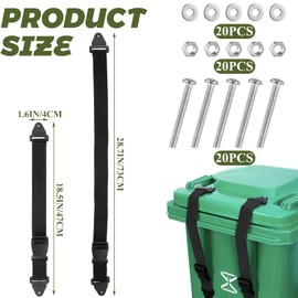 LDXDRU 4Pcs Trash Can Locks for Animals,Trash Can Lid Lock, Adjustable Long Lasting Garbage Can Locks for Animals Raccoon, Bear, Proof, Fit Multiple Sizes Cans