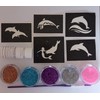 Dolphin Glitter Tattoo Set Including 30 Stencils + Glitter +