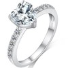 Miaofu Engagement Rings 18 Carat White Gold Plated 925 Sterling