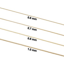 Kooljewelry 14k Yellow Gold Venetian Box Chain Necklace For Women (0.6 mm, 20 inch)