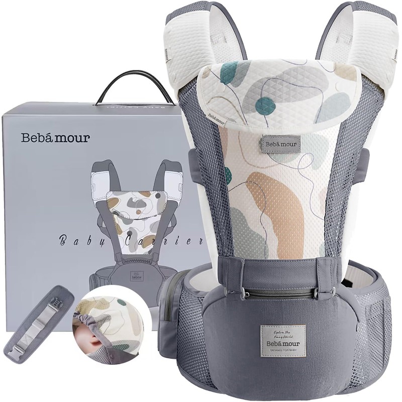 Bebamour Baby Carrier Newborn to Toddler-Baby Hip Carrier Front and