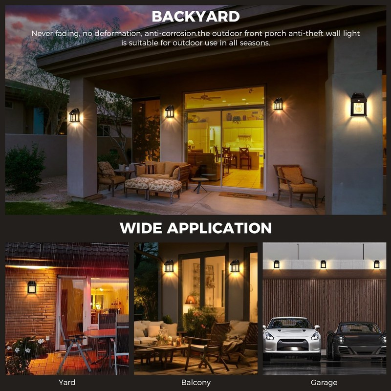 XIJUAN Solar Wall Lights Outdoor, Dusk to Dawn Motion Sensor