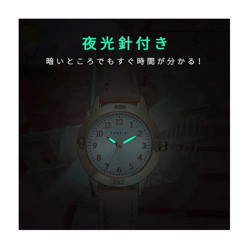 Girls Quartz Cute Casual Watch with Round Face, Diameter 28mm