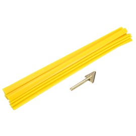 MECCANIXITY 10 Pcs Yellow Plastic Welding Rods 9.5mm x 250mm PE Flat Ribbon Welding Strip with Smoothing Tools for Repairing Water Tanks Forklift Pallets Trash Cans(0.4inch x 10inch)