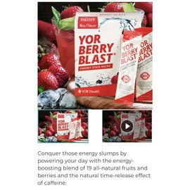 YOR Health Berry Blast 28 Stick Packs, Vegan & Gluten Free Natural Energy - NISB