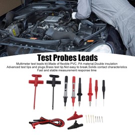 Multimeter Accessory Set, Multimeter Test Leads Kit, Test Lead Kit, Crocodile Clip, Banana Plug Test Cable JT8001-3, Brass Tips, Test Probes, Leads, Car Electrical Repair Kit