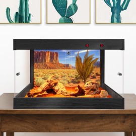 Royxen Bearded Dragon Tank 26 Gallons, Reptile Tank with Built-in Lamp Fixtures, Reptile Enclosure, Lizard Tank, 24" Length, Black