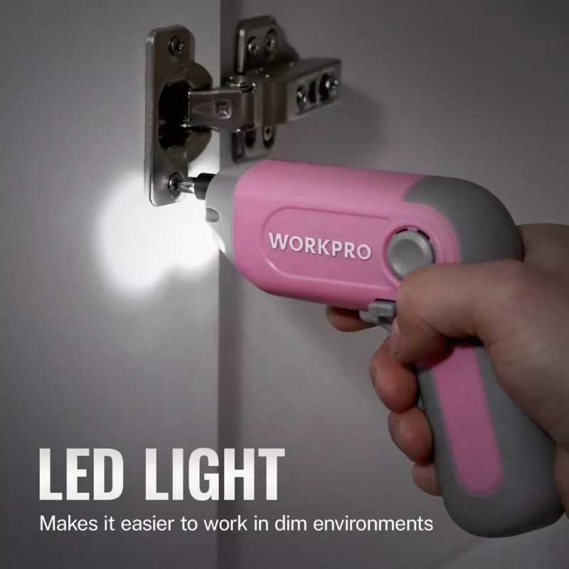 Workpro Electric Cordless Screwdriver w/Offset Driving Shaft Automatic Screw Gun
