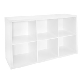 ClosetMaid 6 Cube Storage Shelf Organizer Bookshelf with Back Panel, Easy Assembly, Wood, White Finish