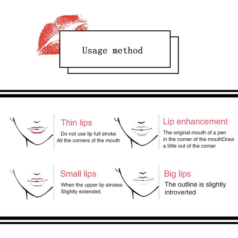 Labios Lápiz de Contorno Waterproof, 12 Piezas