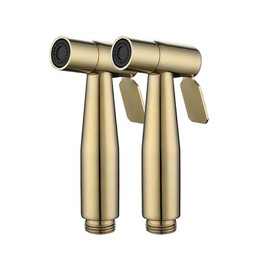 2 Pieces Bidet Toilet Sprayer Head Stainless Steel Handheld Bidet Sprayer Cloth Bathroom Diaper Sprayer for Kitchen and Toilet Cleaning (Bidet Sprayer Head) Golden