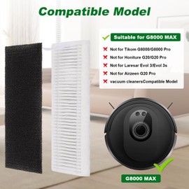 Filter Replacement Compatible with Tikom G8000 Max and 2025 Year L8000 Pro Robot Vacuum -4 Pack Wet Dry Vacuum Cleaner Filter Kit(Not for Tikom G8000/G8000 Pro）