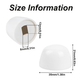 Set of 6 Toilet Bolt Covers Decor Bathroom Bowl Screw Caps White Toilet Floor Caps with Washers Round Push Button for Home Bathroom Toilet Hardware