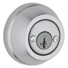 Kwikset Gatelatch Deadbolt Lock, Satin Chrome Round Keyed on Exterior