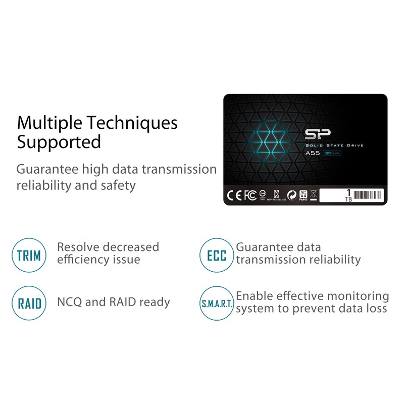 Silicon Power 2-Pack 1TB SSD 3D NAND A55 SLC Cache