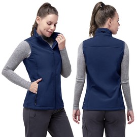 33,000ft Women's Running Vest Fleece Lined Zip Up Windproof Lightweight Softshell Vests Outerwear for Golf Hiking Sports