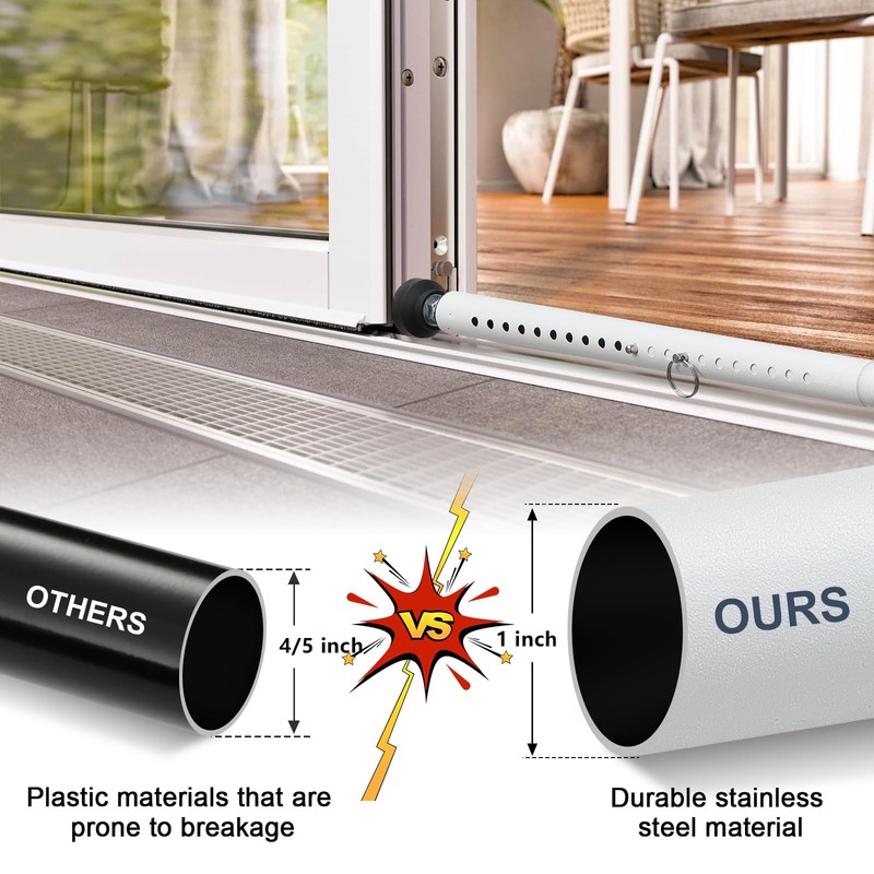Sliding Door Security Bar，17.5-50 inch Adjustable Patio Door Security bar,