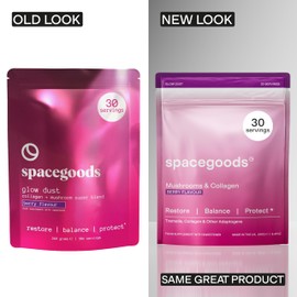 Spacegoods Glow Dust 240g | 30 Servings | Bovine Collagen Powder with B-Vitamin Complex | Magnesium, Calcium & Antioxidants | Gut-Health, Mood & Immunity Strength | Skin, Hair & Nails | Red Berry