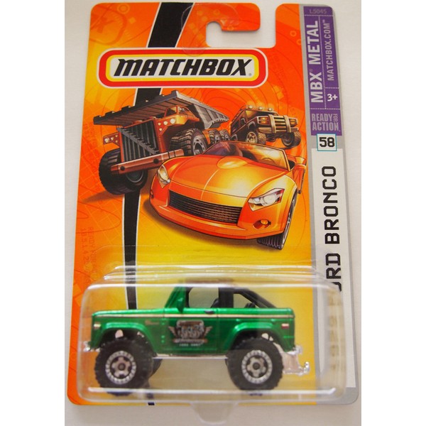 Matchbox 2007 MBX Metal 1972 Ford Bronco 4x4 #58, Metallic Green
