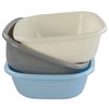 Annkky Square Plastic Washing Bowl, Pack of 3