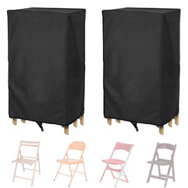 AKEfit Folding Chair Storage Bag for 2 Pack,600D Heavy Duty Waterproof for Plastic and Wooden Folding Chairs ,20'L x 12''W x 39''H-Black