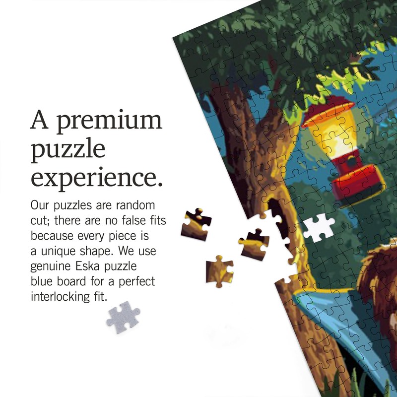 Lantern Press Painterly, Pack Life, Dogs Around Campfire, Sentiment, 1000