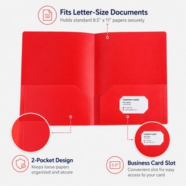 Cliory 6-Pack Two-Pocket Folders for Students & Office