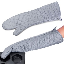 Linwnil Extra Long 23 Inch Heat Resistant Oven Gloves New Cotton Oven Mitts Kitchen Gloves High Temperature Cooking Tool BBQ Gloves (23-Inch)